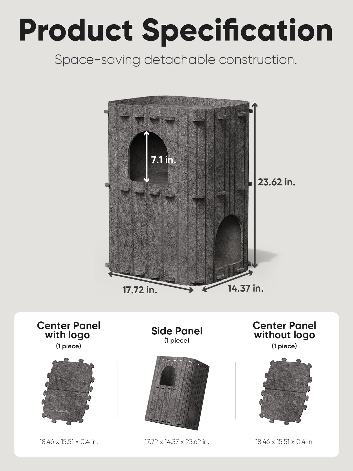 FUKUMARU Cat House for Indoor Cats, Large Cat Bed Cave Condo, Bed