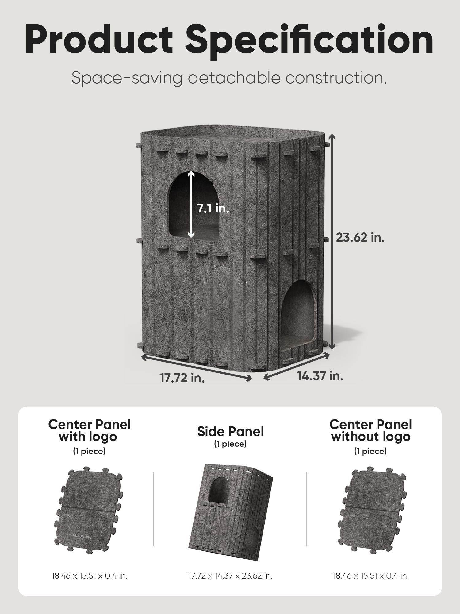 FUKUMARU Cat House for Indoor Cats, Large Cat Bed Cave Condo, Bed