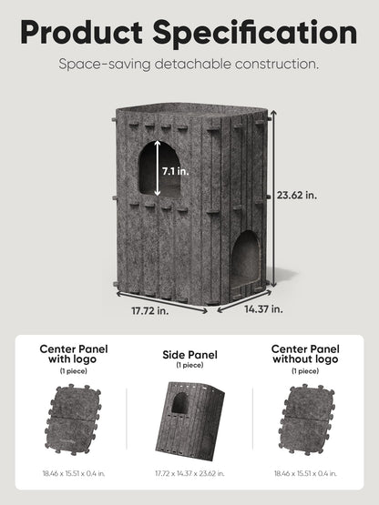 FUKUMARU Cat House for Indoor Cats, Large Cat Bed Cave Condo, Bed
