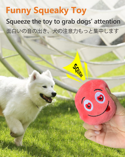 SCHITEC Squeaky Dog Toys, [8 Pack] Soft Stuffed Plush Balls