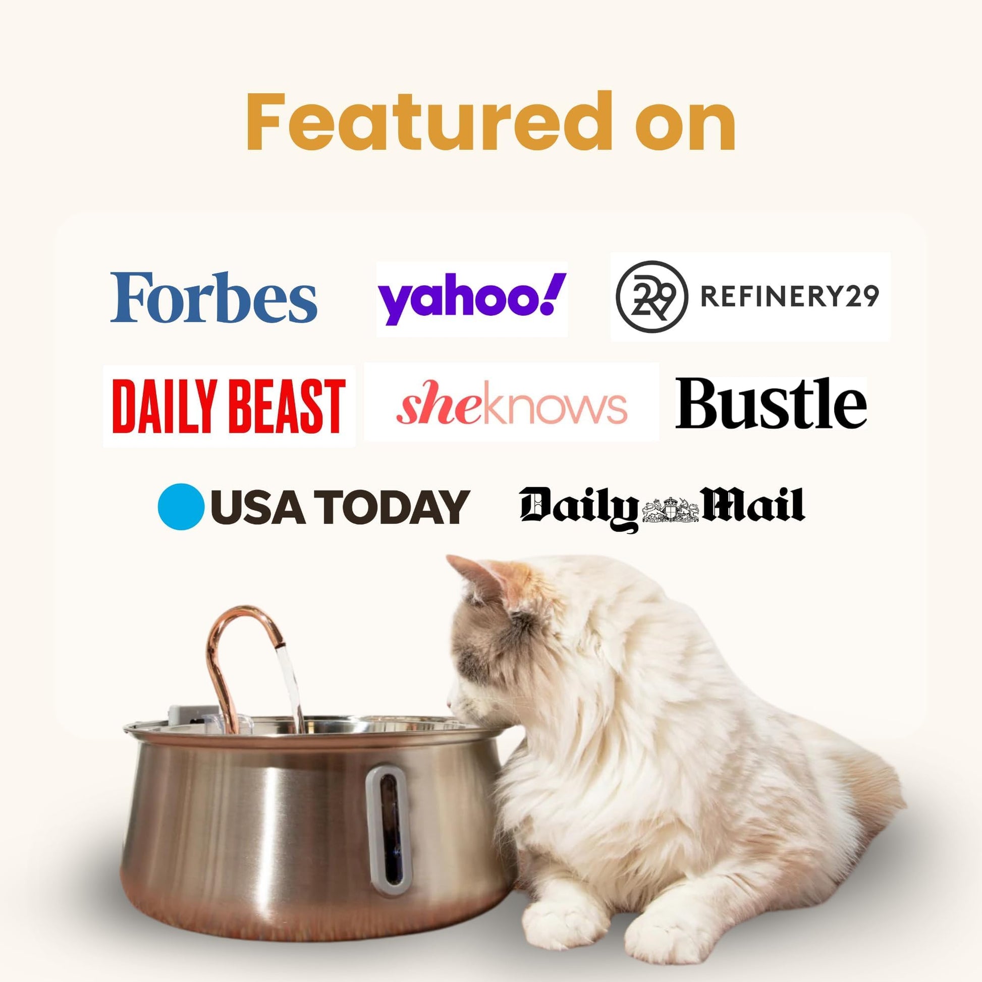 KittySpout Stainless Steel Cat Water Fountain Automatic Drinking Bowl