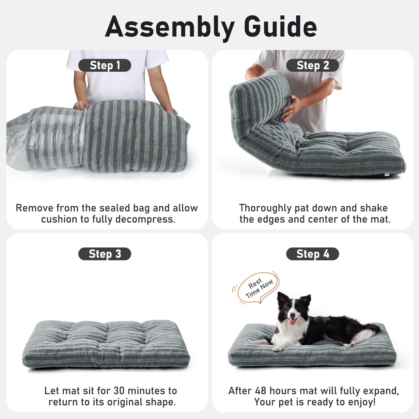FURTIME Washable Small Dog Bed, Deluxe Dog Crate Beds Comfy Crate