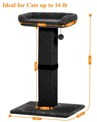 Karolpar 32" Cat Scratching Post for Indoor Cats, Sisal Cat Scratcher