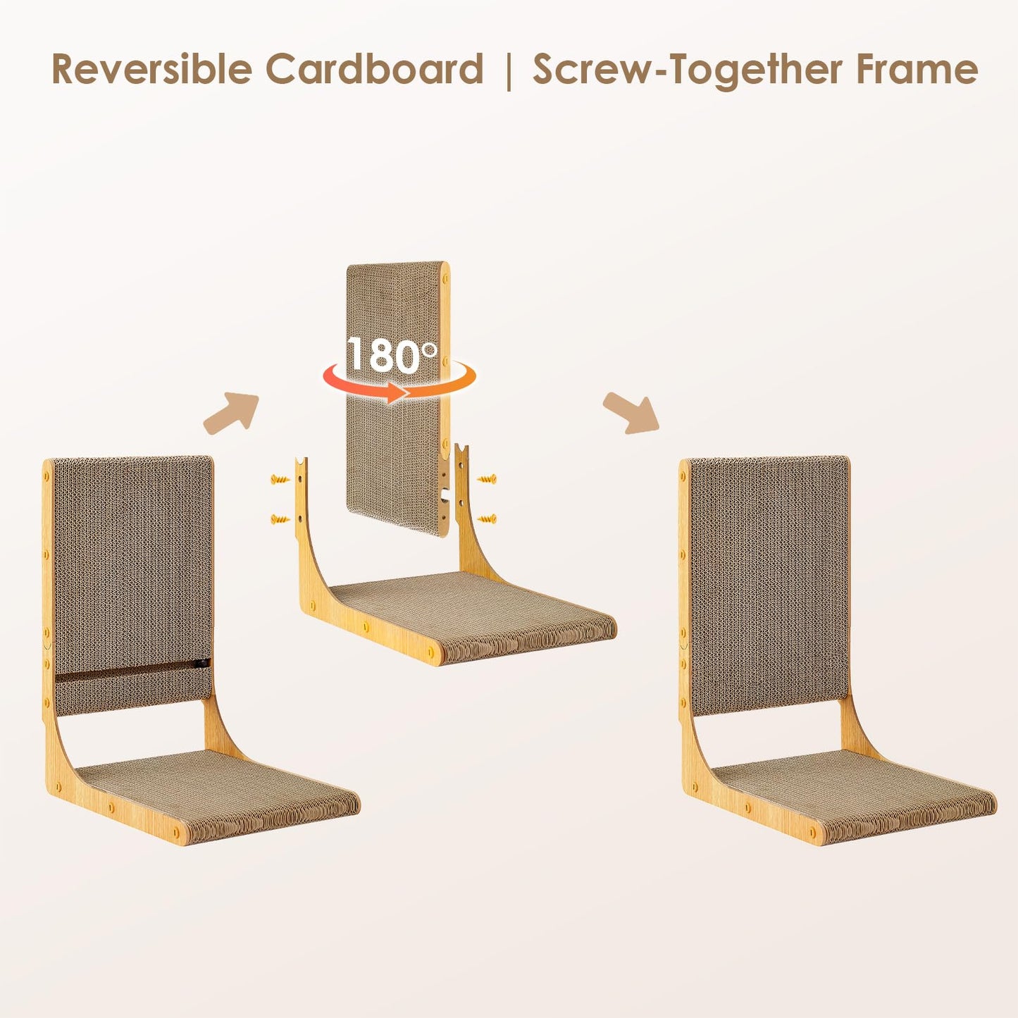 EHEYCIGA 2-Pack Cat Scratcher, L-Shaped Cardboard Scratch Pad
