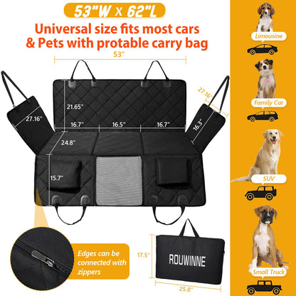 ROUWINNE Back Seat Extender for Dogs-Large Space, Dog Car Seat Cover