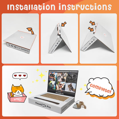 AIWEILUCK 2PCS Cat Scratcher Laptop with 'Mouse' Jingle Ball Pad