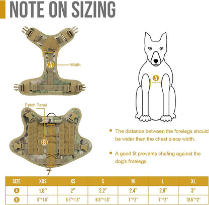 Tactical Dog Harness Vest with Handle, Military Dog Harness