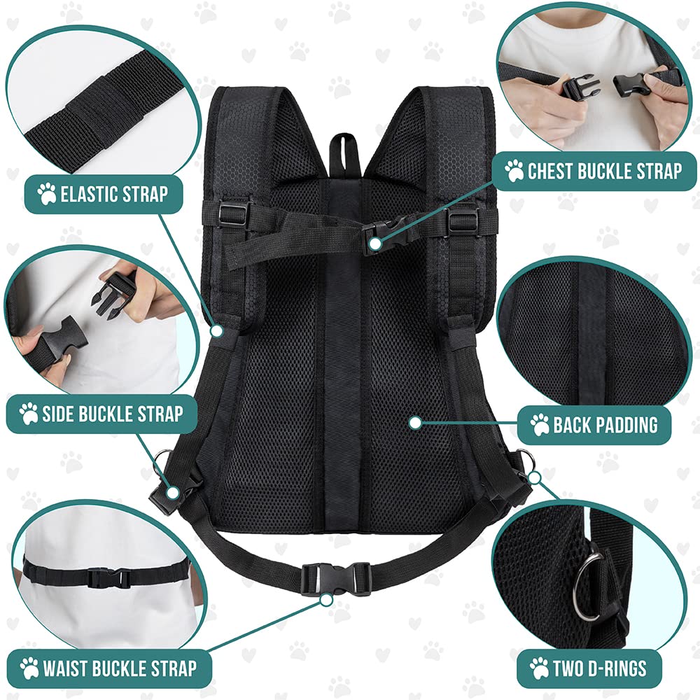 PetAmi Dog Front Carrier Backpack, Adjustable Dog Pet Cat Chest Bag