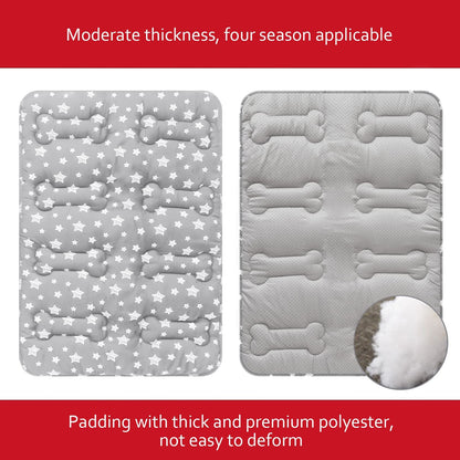 Moonsea Dog Crate Mat (24" X 18") 2 Pack, Soft Bed Mat with Cute Bed