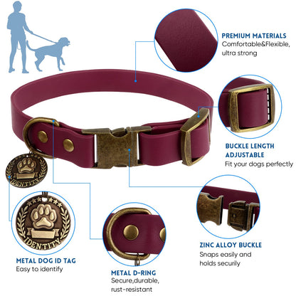 Wisedog Waterproof Dog Collar and Leash Set, Adjustable Puppy Collar