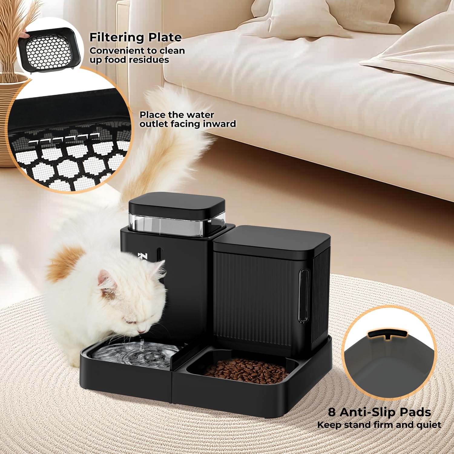 ZOMISIA Gravity Dog Food and Water Dispenser, 1 Automatic Dog Feeder