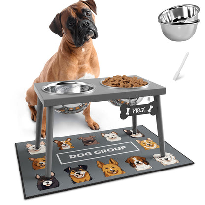 ADENGL Raised Dog Bowl Stand for Large Dogs, 10” Tall Elevated Feeder