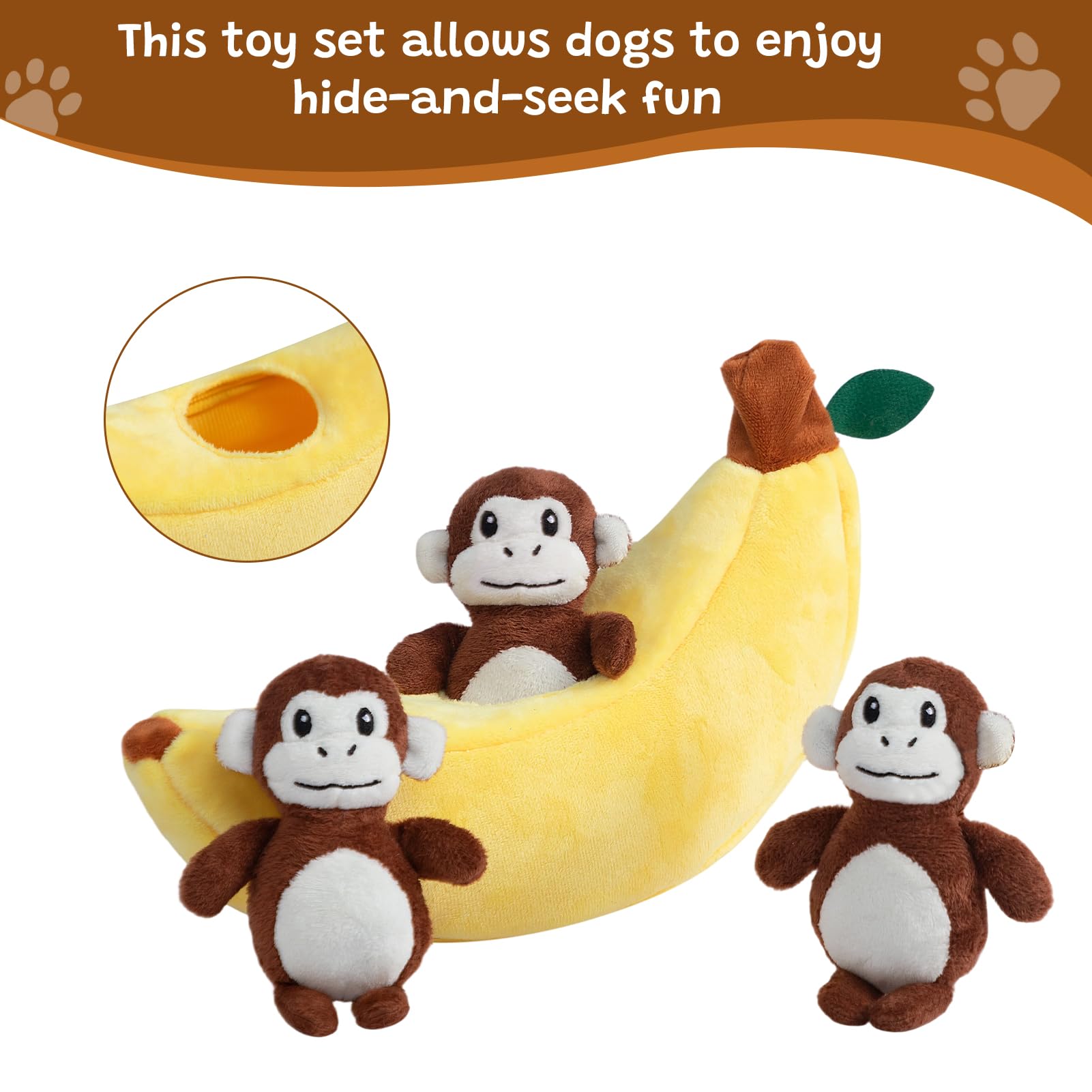 Hollypet Squeaky Dog Toy, Interactive Plush Hide and Seek Dog Toys