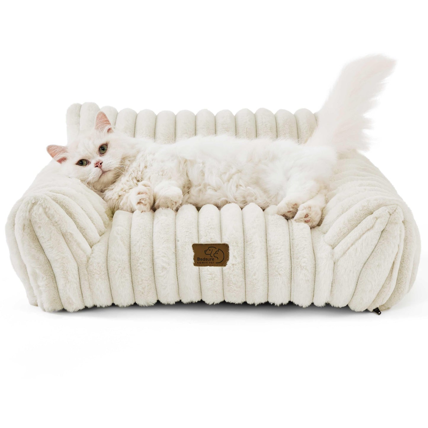 Bedsure Cute Cat Couch for Pets Fluffy Cat beds with Soft Cover