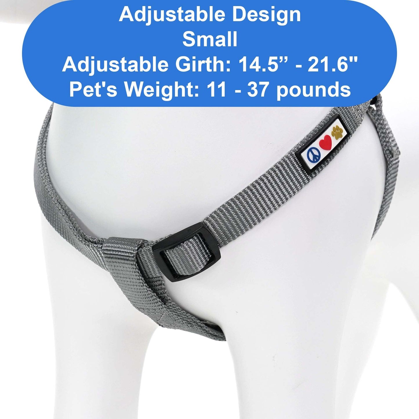 Pawtitas Solid Step-in Dog Harness Adjustable No-Pull Vest for Harness