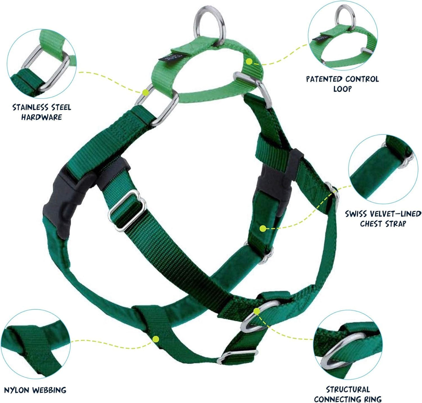 2 Hounds Design Freedom No Pull Dog Harness, Comfortable Harness