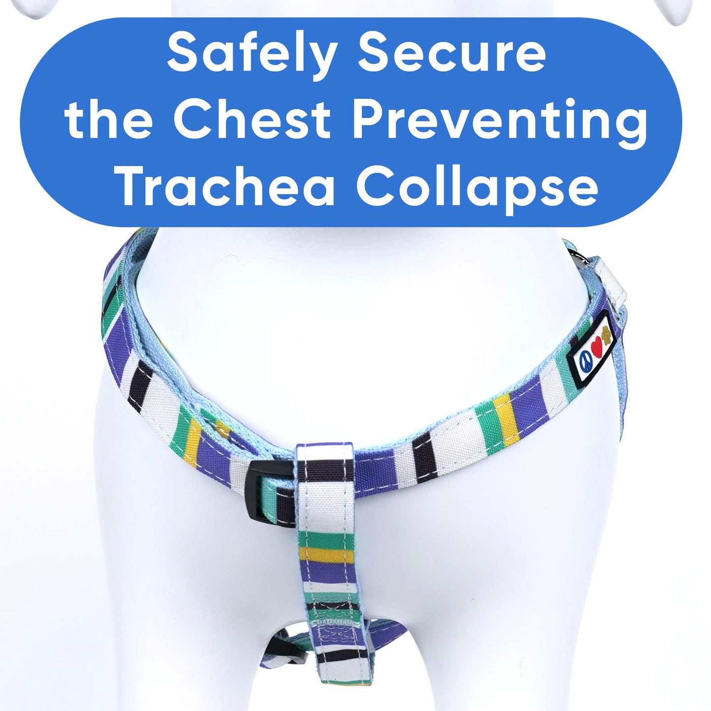Pawtitas Multicolor Step-in Dog Harness Adjustable No-Pull Vest