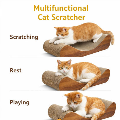 FluffyDream Cat Scratcher Cardboard Lounge Bed, Cat Scratching Pad