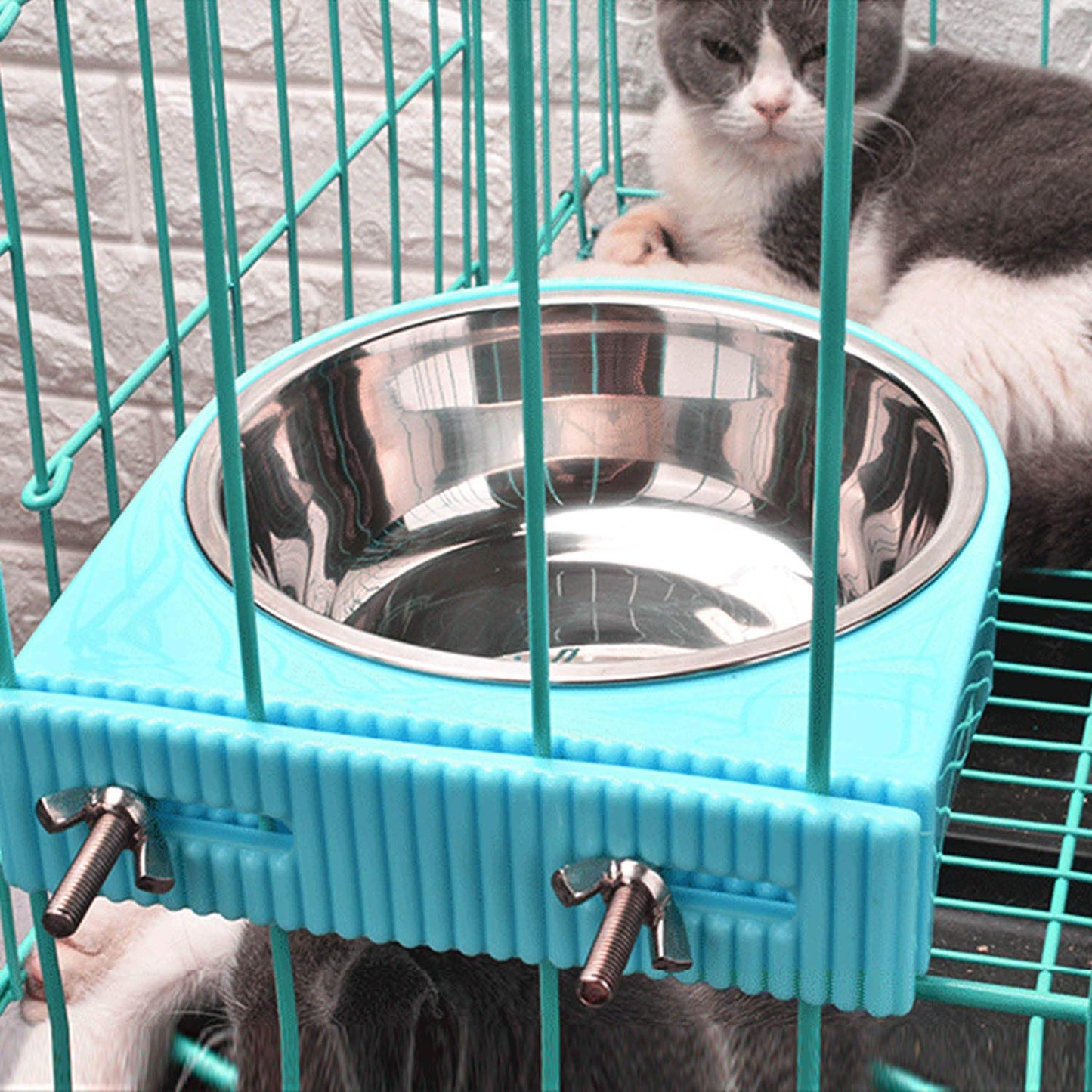 Crate Dog Bowl Removable Stainless Steel Water Food Feeder Bowls Cage