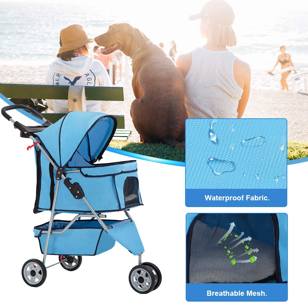 BestPet, 3-Wheel Pet Stroller, Dog and Cat Stroller, Carrier