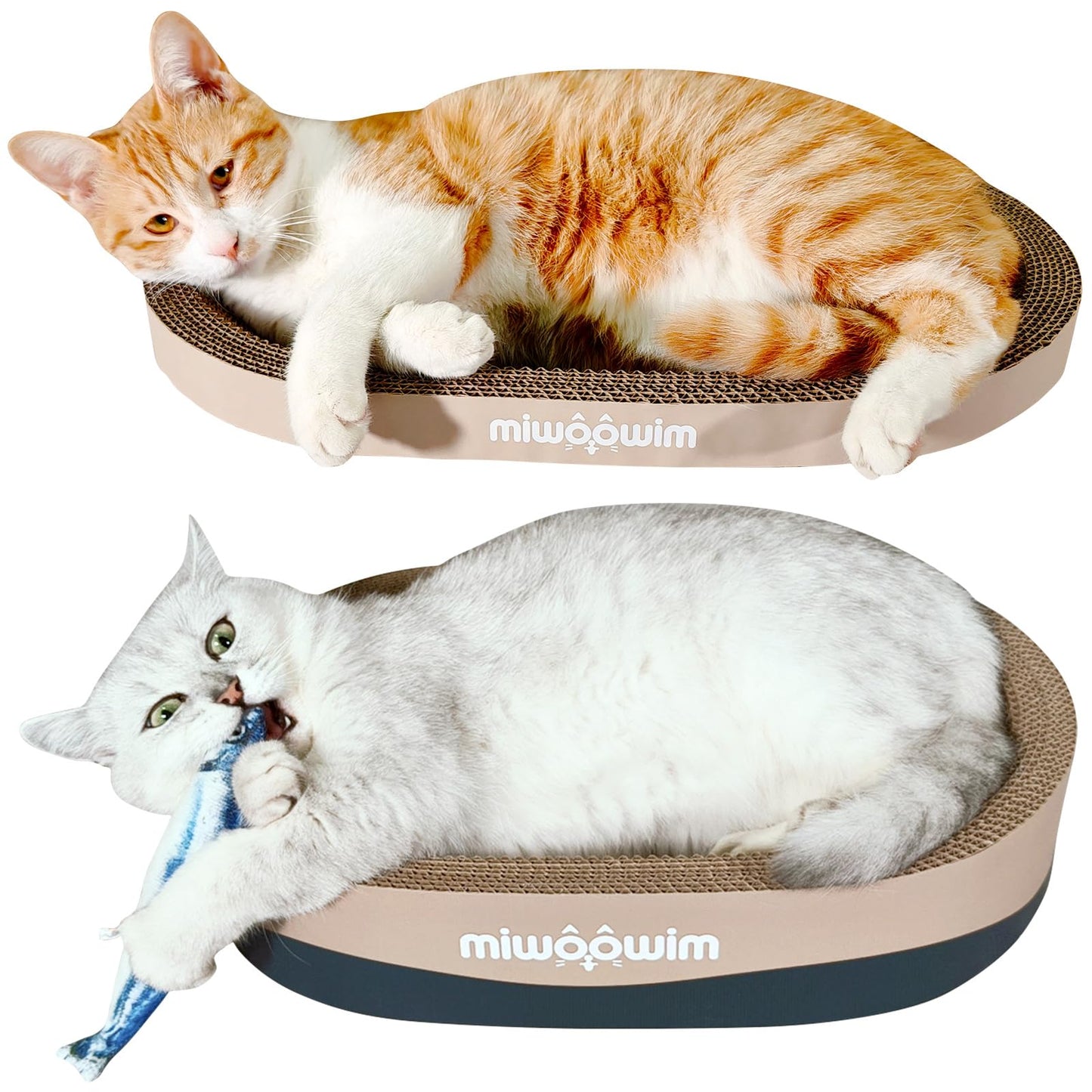 3PSC Cat Scratcher Cardboard, Oval Cat Scratch Pad Bowl Nest Pad