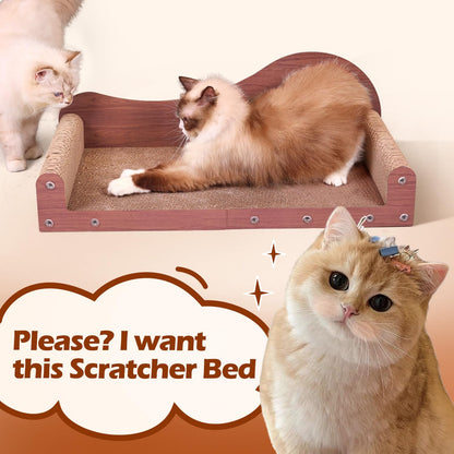 ComSaf 26.4" Large Cat Scratcher Bed, Cat Scratching Board, Bed