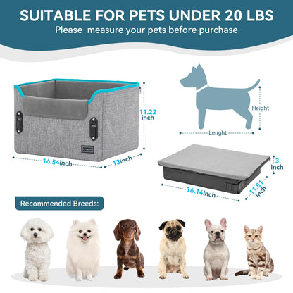 PETSFIT Dog Car Seats for Small Dogs Patented Safety Buckles Seat