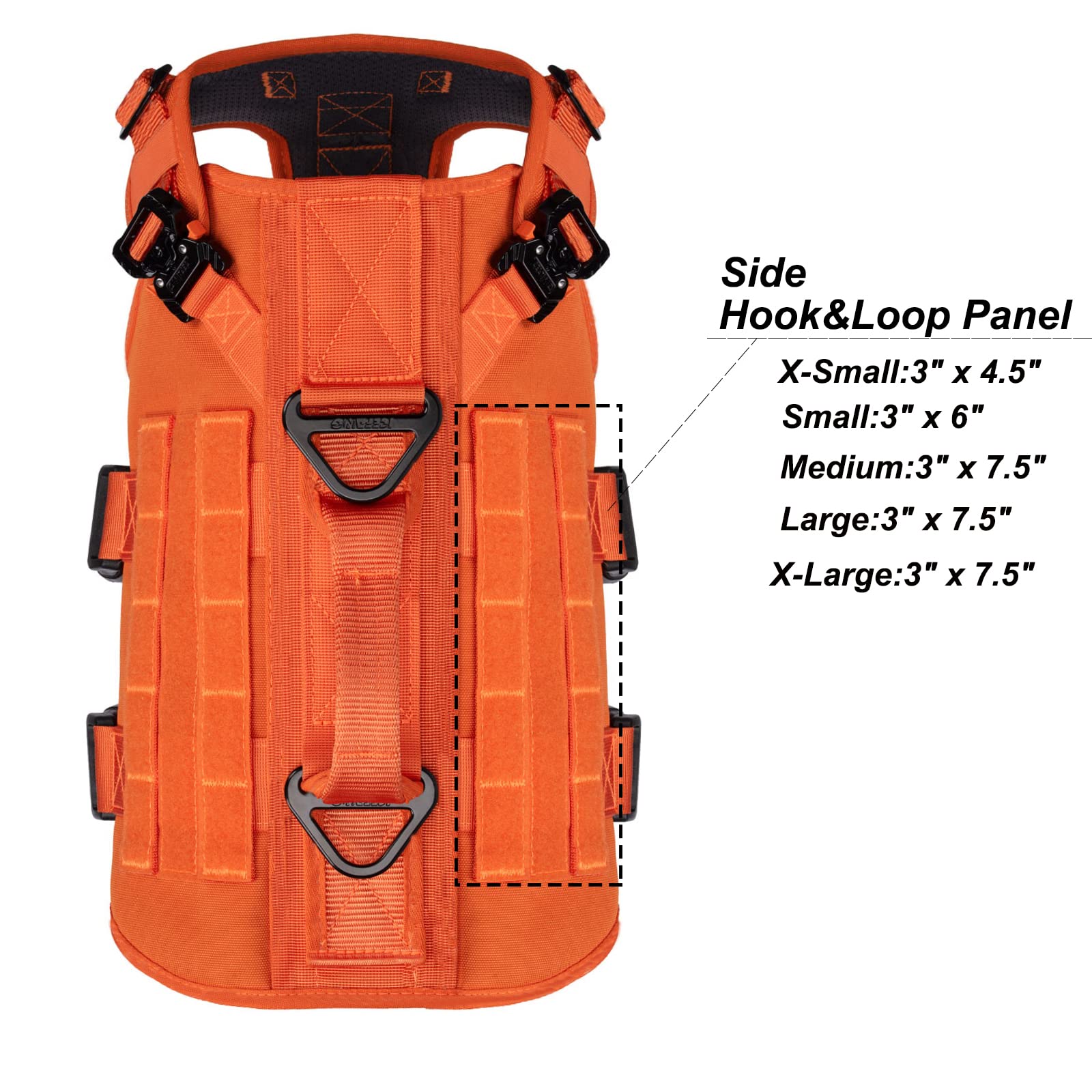ICEFANG GN3 Tactical Dog Harness with 6X Buckle,Dog Molle Vest