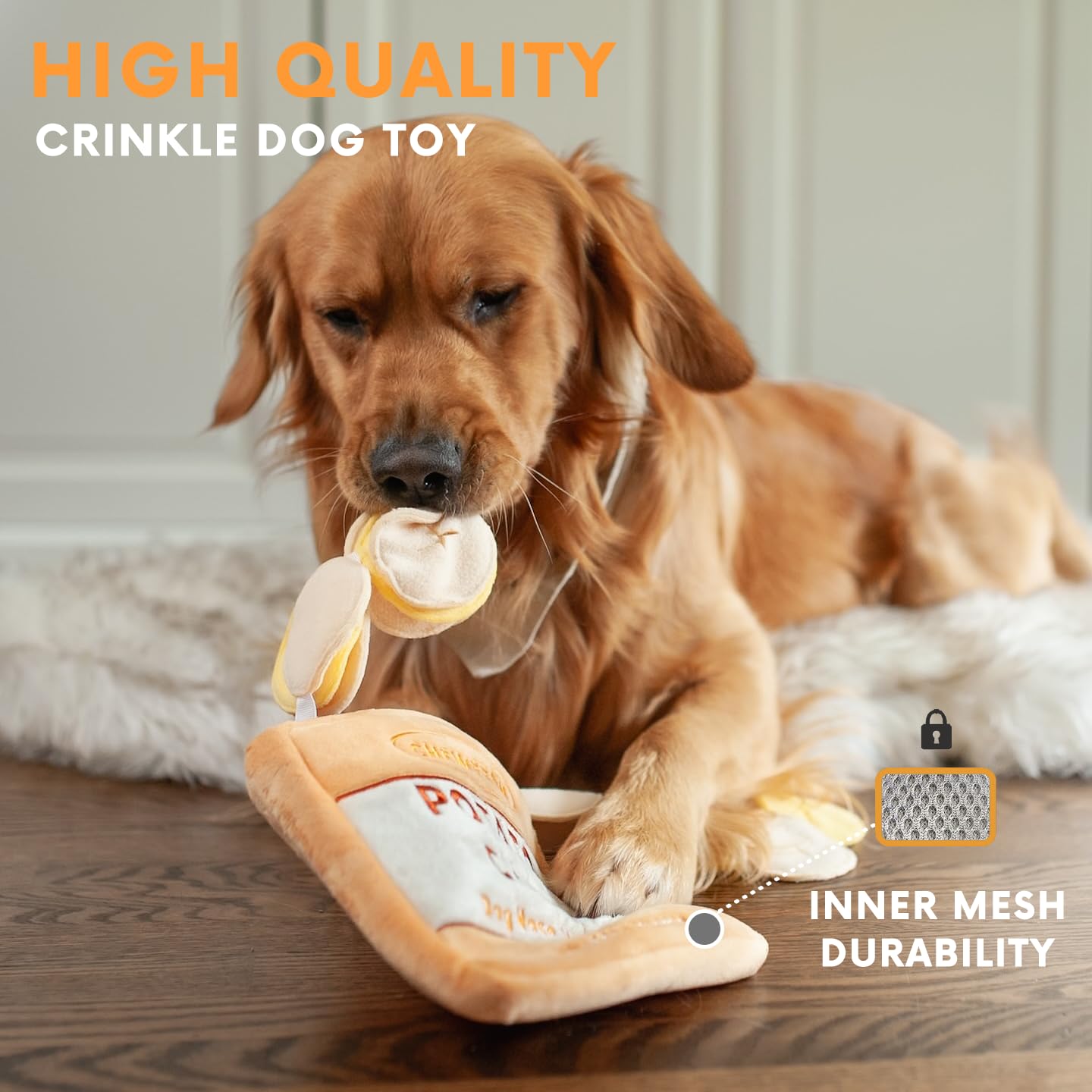 CHEWFFON Dog Enrichment Puzzle Toys, Interactive Snuffle Crinkle Toys