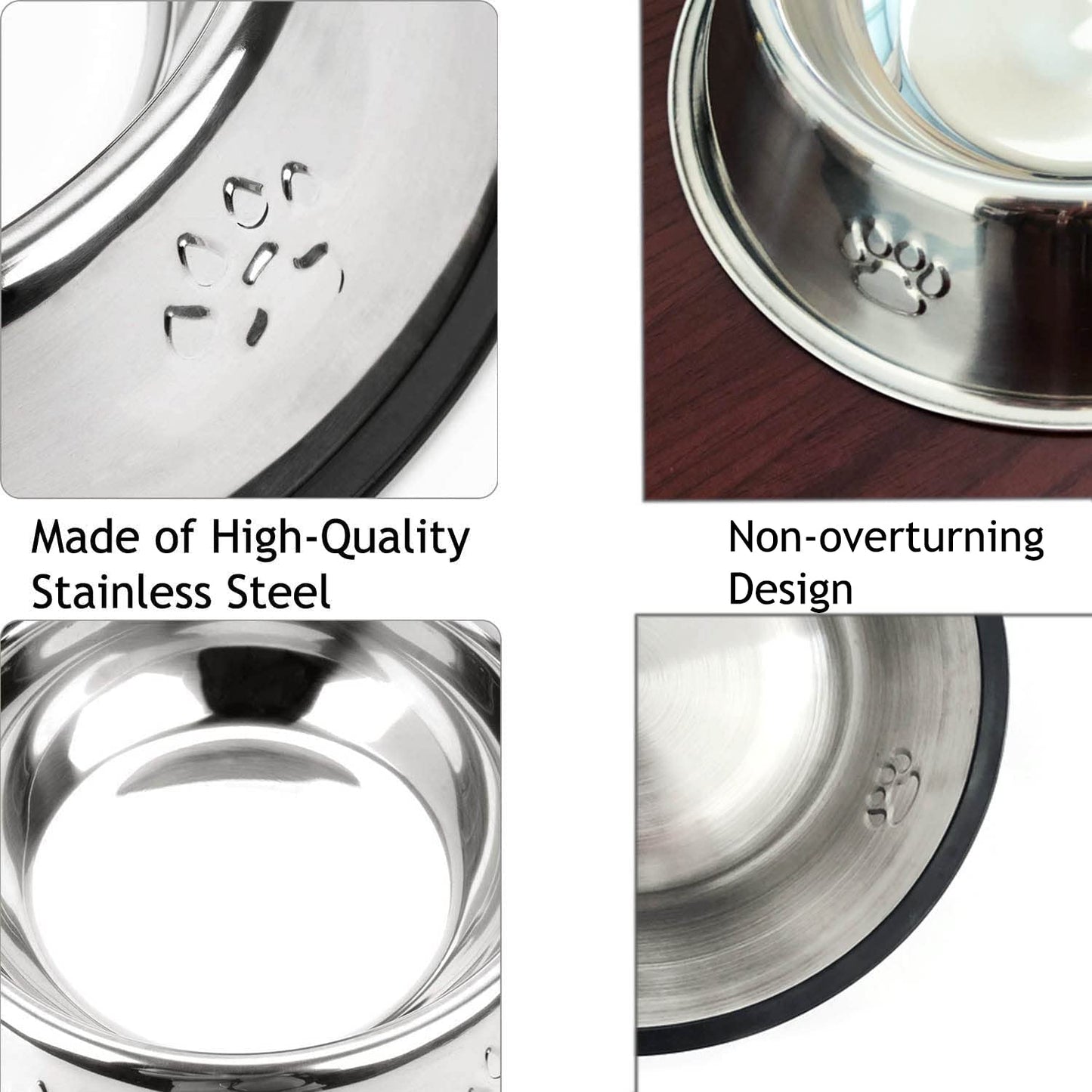 YUDANSI 2 Stainless Steel Dog Bowls, Dog Feeding Bowls Feeder