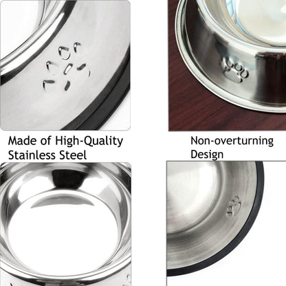 YUDANSI 2 Stainless Steel Dog Bowls, Dog Feeding Bowls Feeder