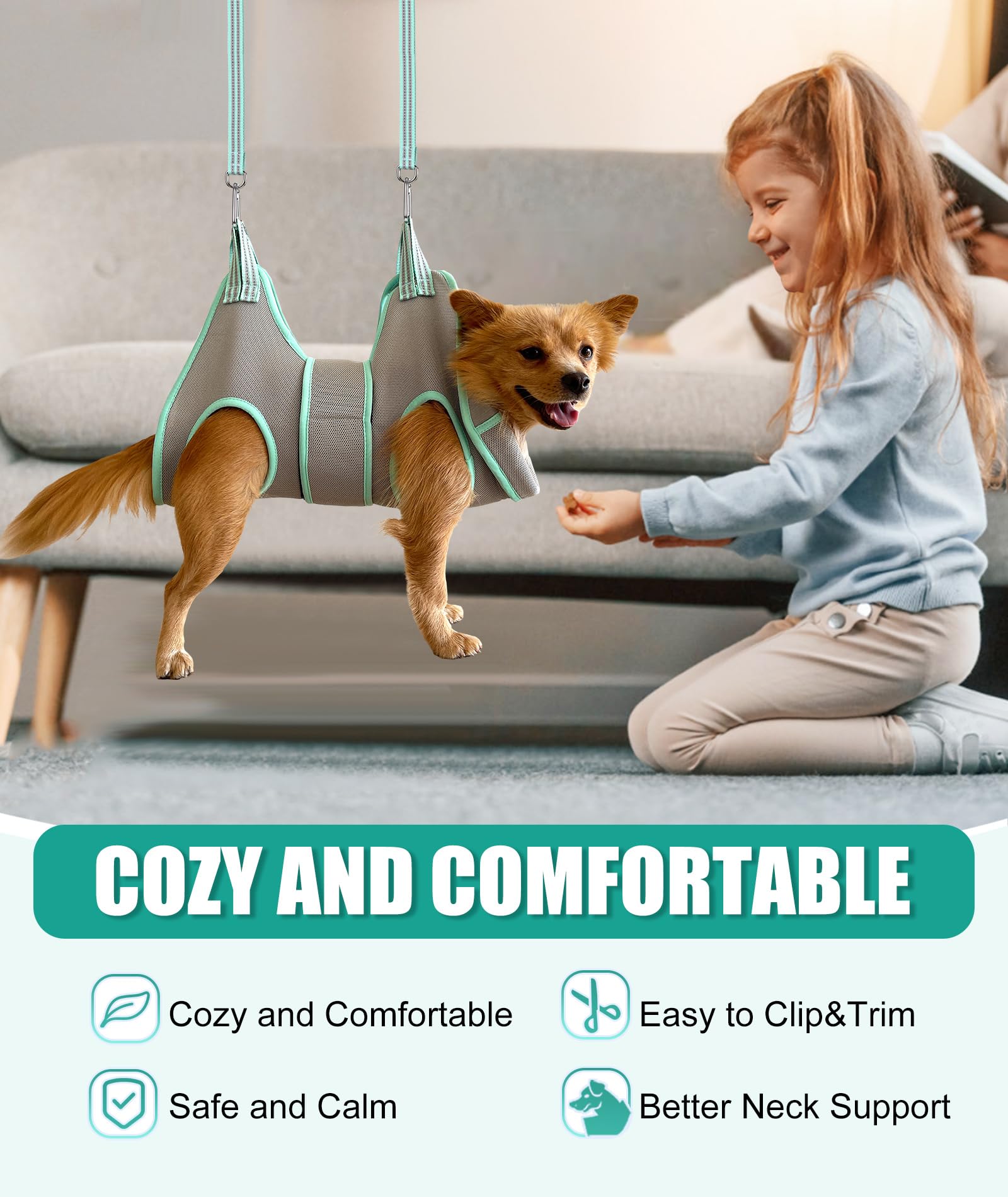 Kkiimatt Dog Grooming Hammock Harness, Small Dog Groming Sling