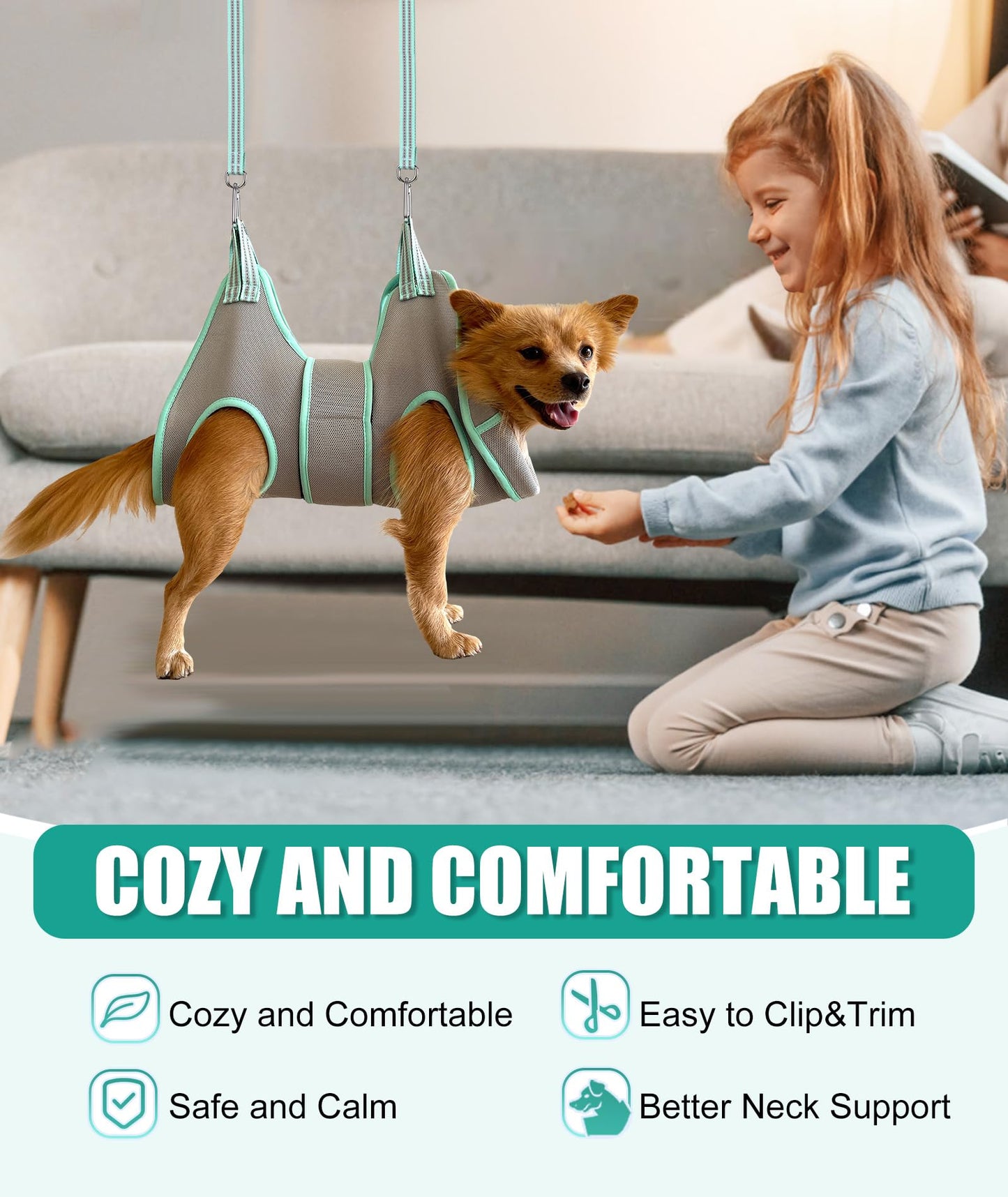 Kkiimatt XS Dog Grooming Hammock Harness, Nail Trimming, Holder