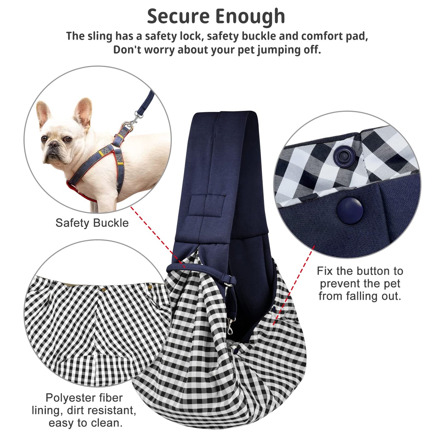 CUBY Dog and Cat Sling Carrier Hands Free Reversible Pet Papoose Bag