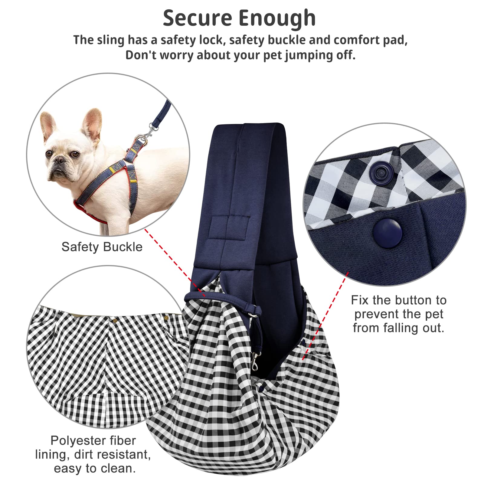CUBY Dog and Cat Sling Carrier Hands Free Reversible Pet Papoose Bag
