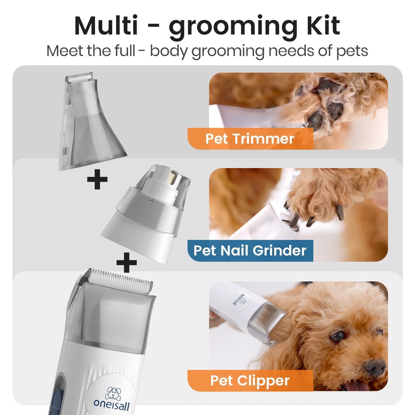 oneisall Dog Grooming Vacuum, Pet Grooming Vacuum with Clipper Clipper