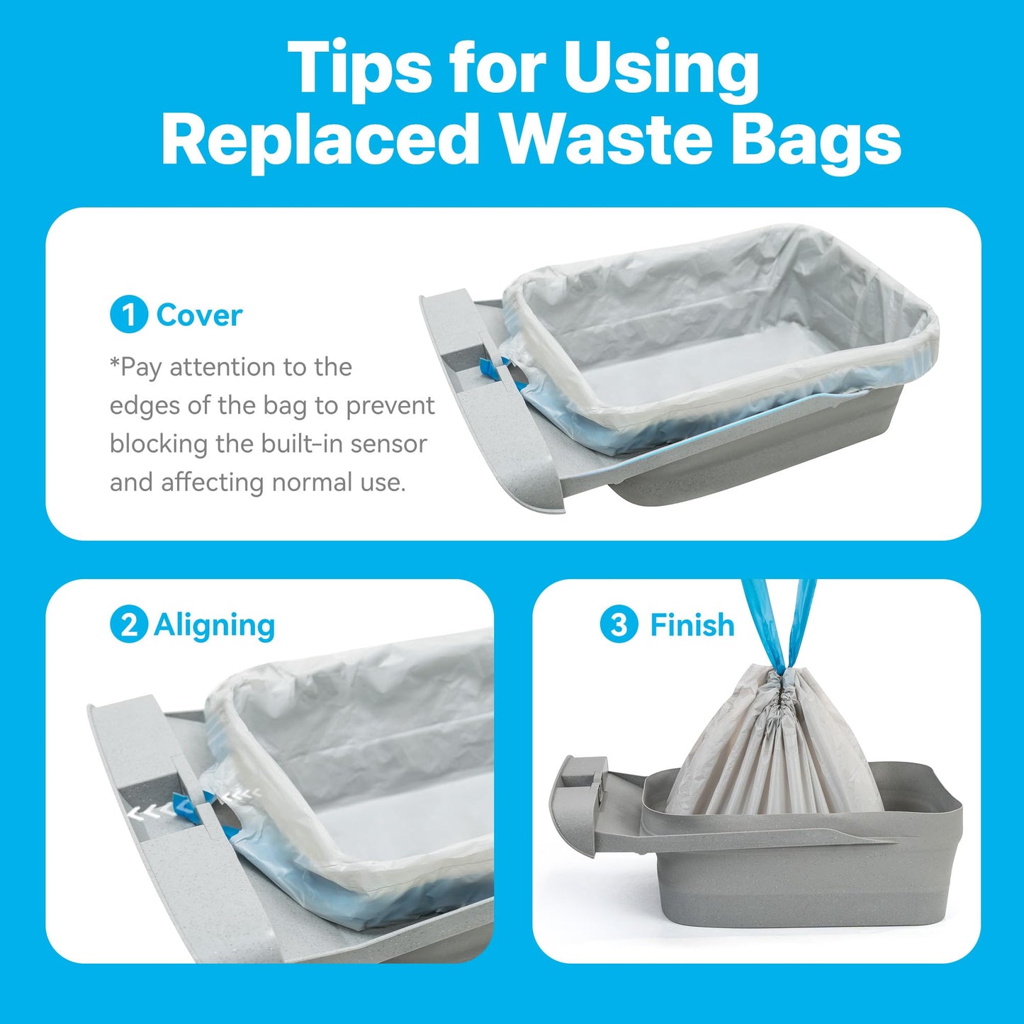 Neakasa Replaced Waste Bags-2 Rolls, Cat Litter Waste Receptacles Box