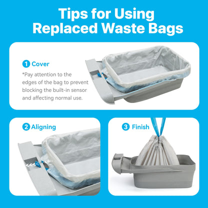 Neakasa Replaced Waste Bags-2 Rolls, Cat Litter Waste Receptacles Box