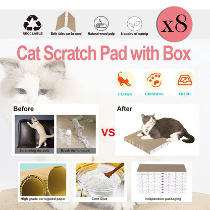 8 Packs in 1 Cat Scratch Pad, Cat Scratcher