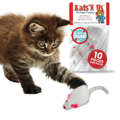 Kats'N Us Real Rabbit Fur Mouse Cat Toy NO Rattle Sound Toys