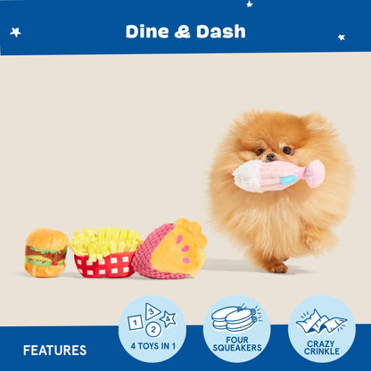 Barkbox Dine Dash Dog Toy Bundle Squeaky Dog Toys Plush Dog Toys Plush