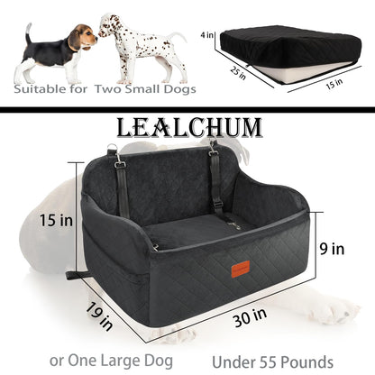 Lealchum Large Dog Car Seat,Memory Foam Cushion Car Seat for 2 Seat