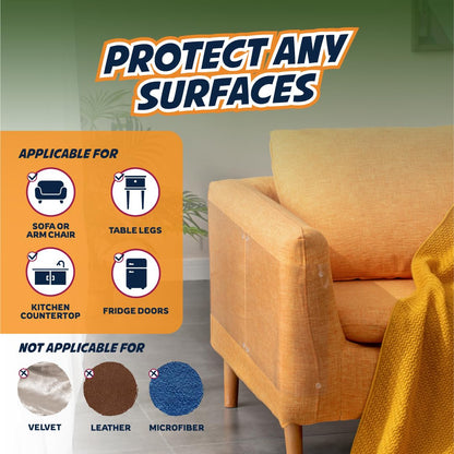 12 Pack Cat Scratch Furniture Protector Sheets Clear Couch Furniture