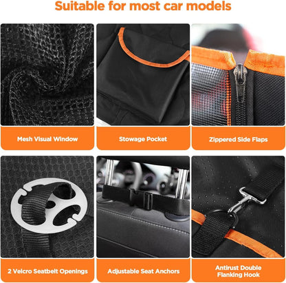 Shodu Waterproof Dog Car Seat Cover for Back Seat,Collapsible Seat
