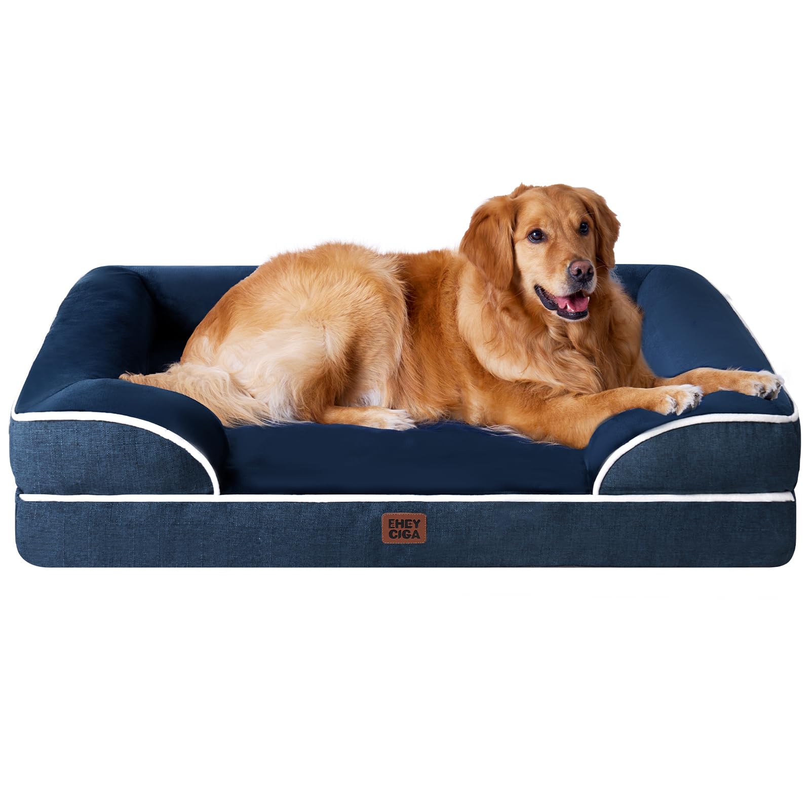EHEYCIGA Egg-Crate Memory Foam Dog Bed, Waterproof, Large Capacity Bed