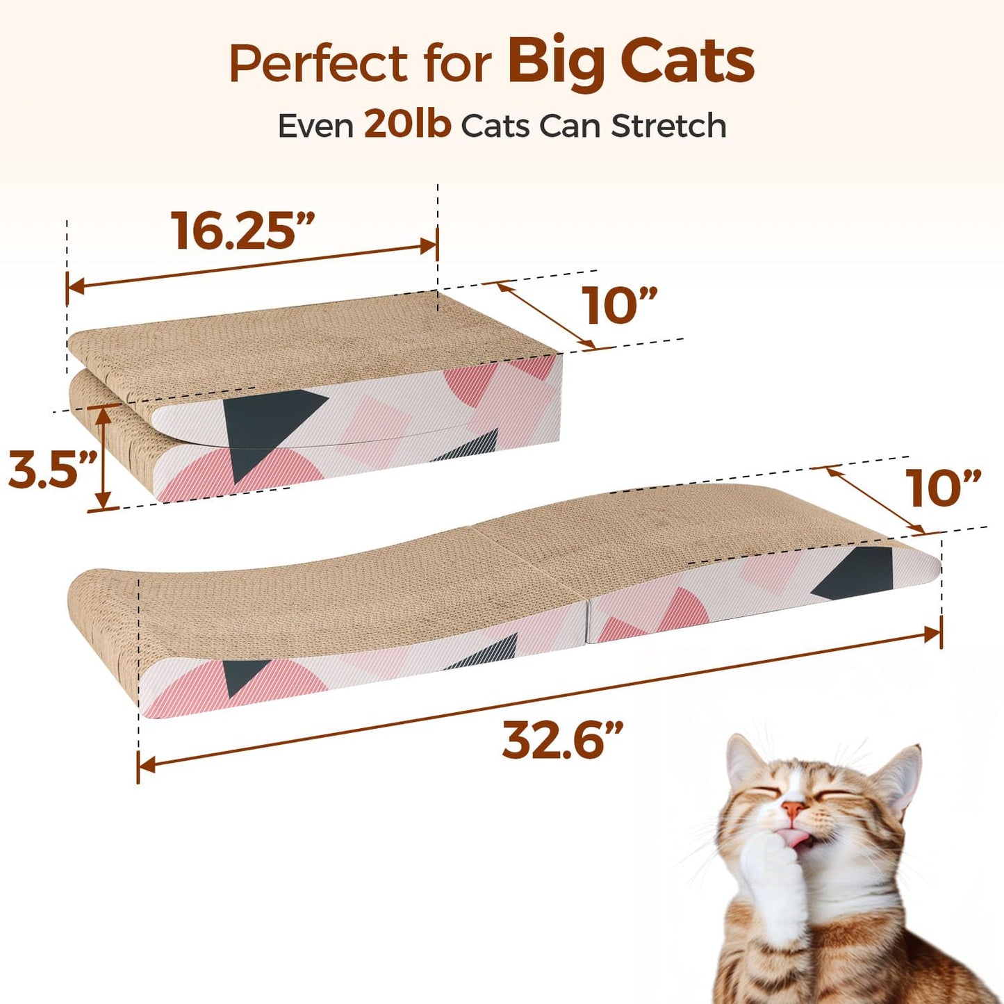 ComSaf Cat Scratcher Carboard Pad x10", Large Cat Scratcher Bed Pad