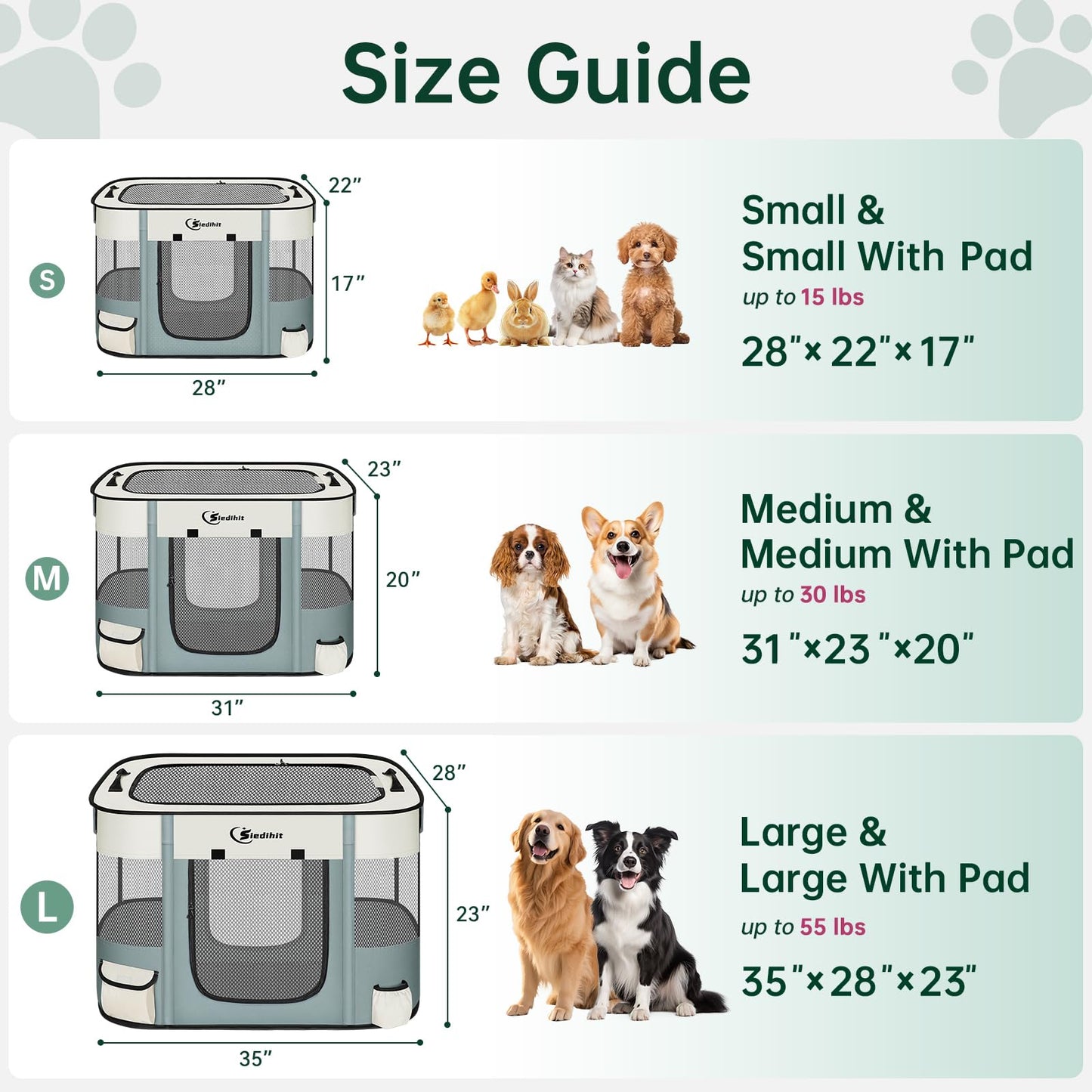 Dog Playpen,Cat Pet Puppy Pen,Portable Playpens for Dogs Indoor Crate