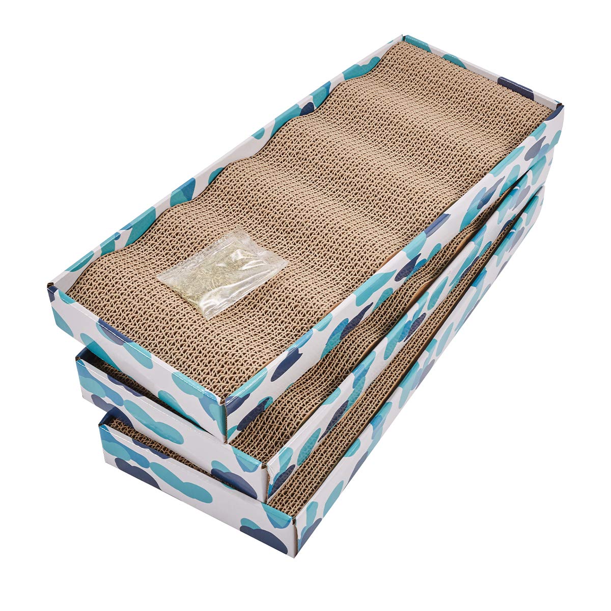 PEEKAB Cat Scratcher Cardboard Reversible Cat Scratch pad Kitty Pad