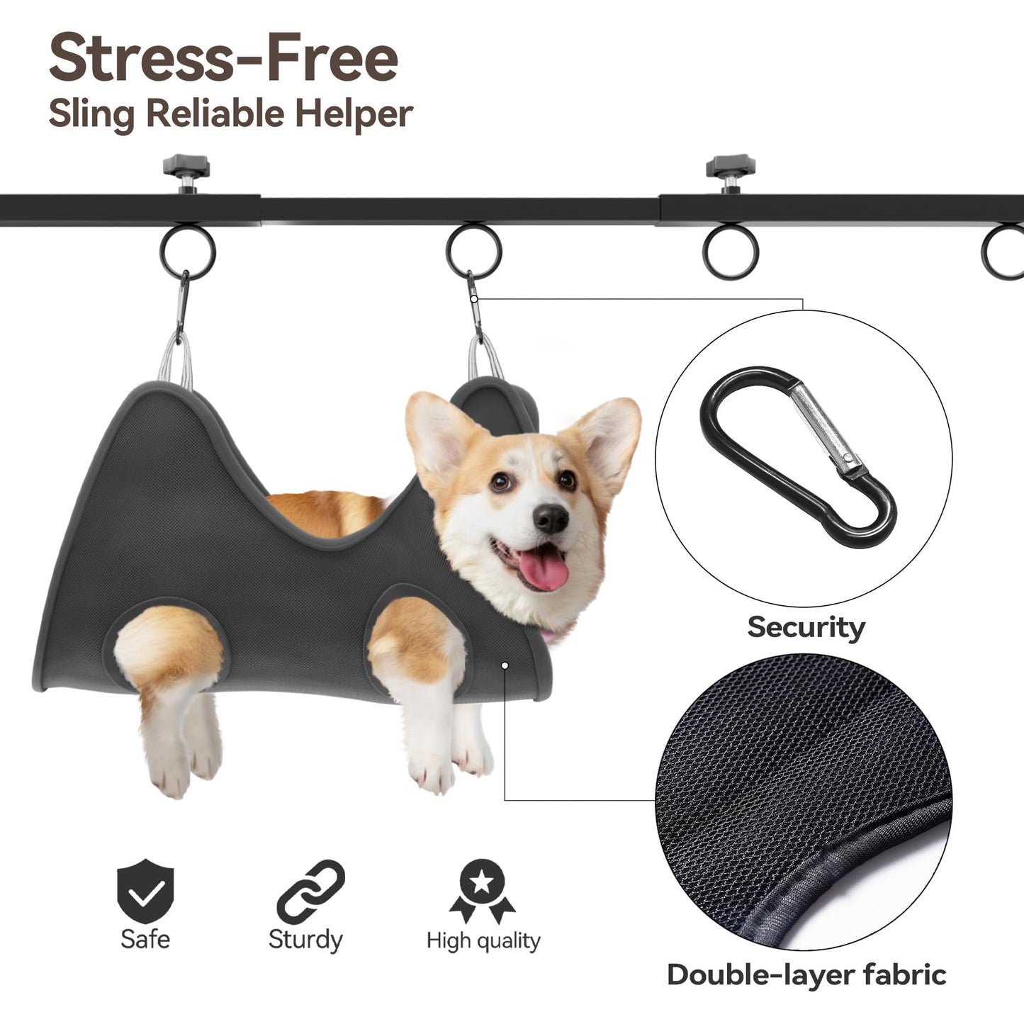 Adjustable Pet Grooming Arm for Table: 42" Height 27"-39" Width, Clamp