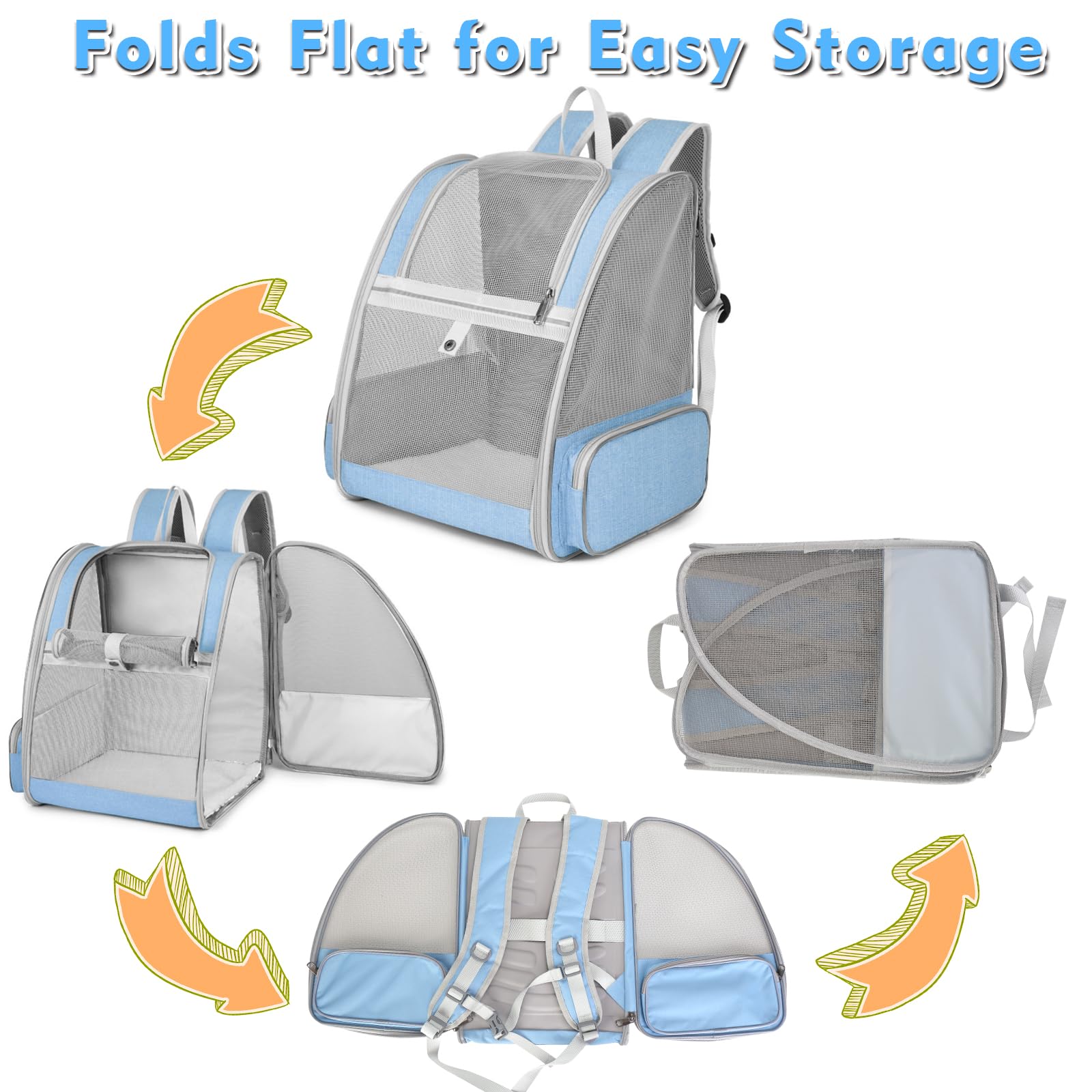 Cat Backpack Carrier, Large Pet Backpack with Kitten Wand Carrier